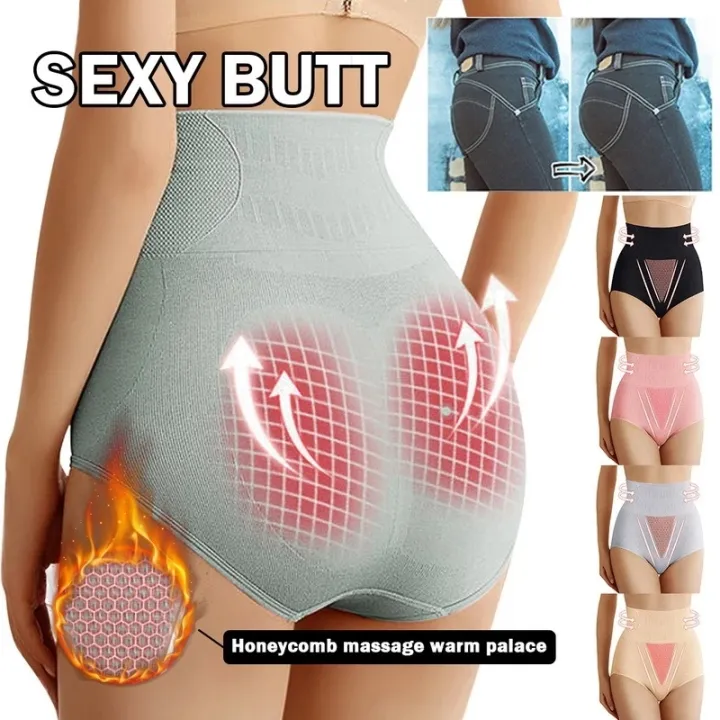 Women's%20Panties%20Seamless%20High%20Waist%20Triangle%20Underwear%20Large%20Crotch%20Pants%20Slimming%20Underpanties%20-%20Image%203