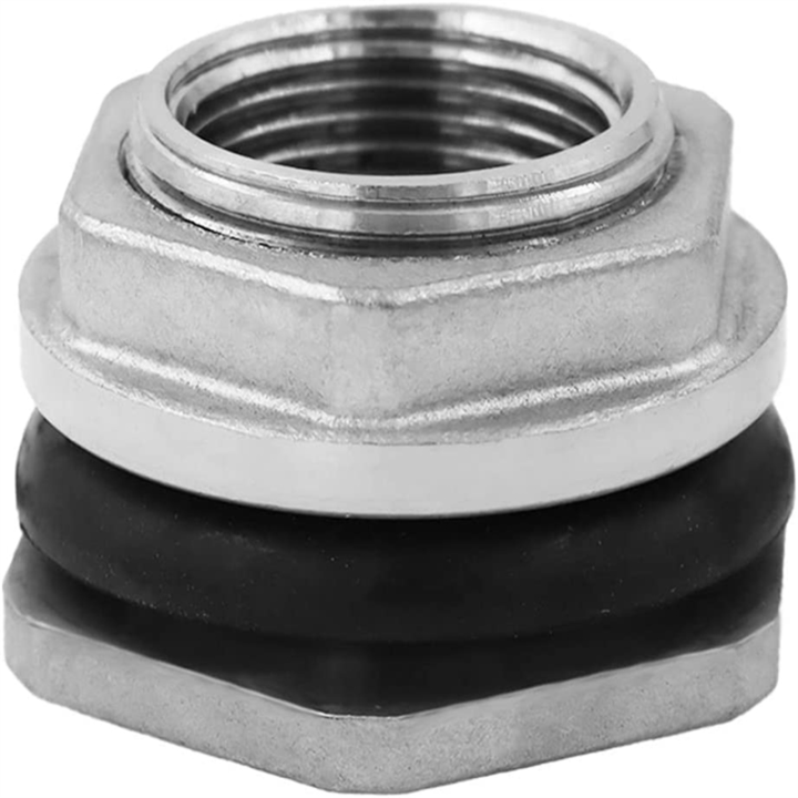 Water Tank Connector Water Pipe Connector Adapter Bulkhead Fitting SUS304 Stainless Steel Thru-Bulk Fitting for Rain Barrels,Aquariums 3/4inch