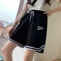 Sports Shorts Girls Junior High School Students Elastic Waist Street Wear Running Big Children Fifth Pants Middle Pants Loose. 