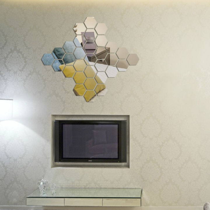 12Pcs%20Mirror%20Hexagon%20Removable%20Acrylic%20Wall%20Stickers%20Art%20DIY%20Home%20Decor%20Decals%20-%20Image%206