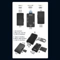 TF SD Card Reader USB 3.0 Type C Adapter Memory OTG Card Reader For Micro SD TF Dual Slot Flash(Black Color). 