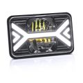 5inch Car LED Headlights 4x6 inch Headlamp with White High/Low Beam DRL Amber Turn Signal - 1pcs. 