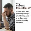 Cureveda Herbal Stress Shield Tablets- Support for Stress, Fatigue and Tension (Gold standard Ashwagandha, Brahmi, Jatamansi- General Wellness- 60 Tablets(FROM INDIA)NUSS. 