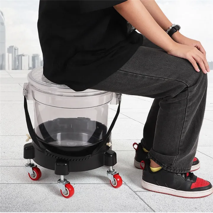Removable Rolling Bucket Turntable 360° Rotating Wheel Car Wash Base ...