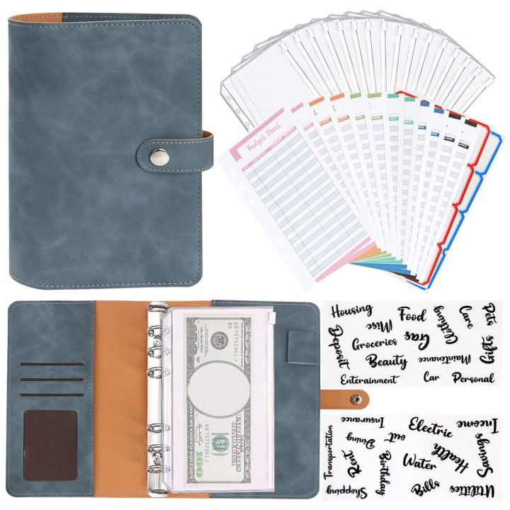 New Mini 6 Ring Binder DIY Binder Note book A6 PU Leather Notebook ...