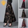 Elegant Women Maxi Skirt Vintage A-line Maxi Skirt with Pockets for Elegant Party Commute High Waist Colorblock Design Fashion Women Plaid Skirt. 