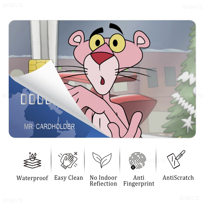 New specials Pink Panther Film Skin Sticker Tape For Bank Credit Debit Card Personalized Credit Card Protection Stickers