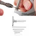 Depth micrometer set high precision round head measuring tool depth gauge with 5 connecting rods for process industrial. 