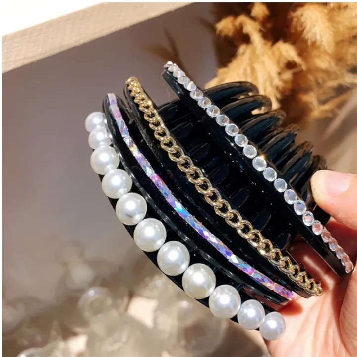 Vintage%20Pearl%20Crystal%20Hairclips%20Fashion%20Women%20Girls%20Maker%20Bun%20Hair%20Combs%20Plastic%20Shiny%20Chain%20Hair%20Accessories%20Ornament%20Headdress%20-%20Image%205