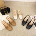 2023New Korean Style Half Slippers Closed Toe Lazy Summer Outer and Inner Wear Daily Date New Shoes Waterproof Durable Half Enclosing Slipper. 