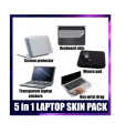 5 in 1 Laptop Skin Protector High Quality Sticker Pack Key Board Skin, Screen Protector,  Transparent Laptop Sticker, Key Wrist Drag and Mouse Pad. 