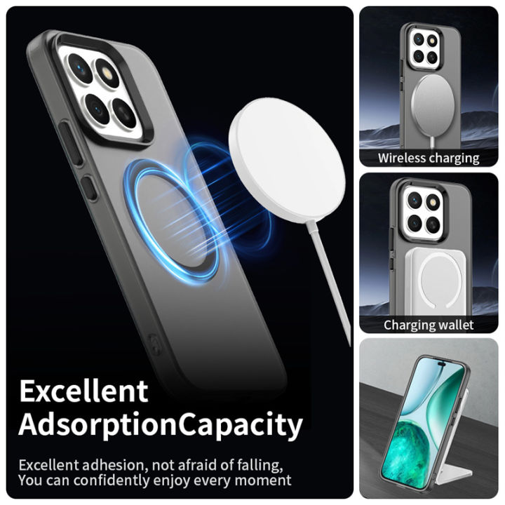 Magnetic Matte Phone Case For Honor X8c 4G Case Magsafe Wireless Charge For Honor X8c 4G чехол Funda Back Cover For Honor X8c 4G