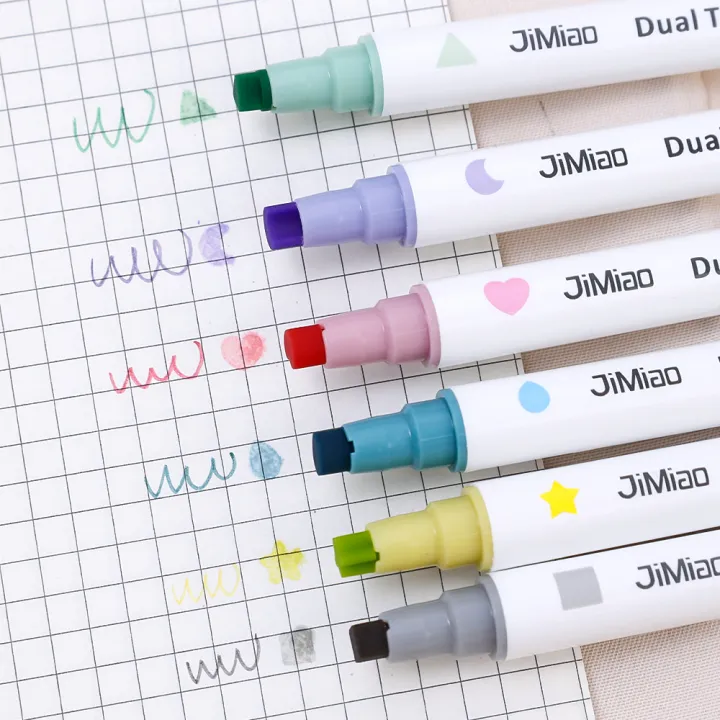 6%20Colors%20Stamp%20Art%20Marker%20Double%20Headed%20Highlighter%20Pen%20Star/Heart/Moon/Drop/Square%20for%20Scrapbook%20Student%20Stationery%20-%20Image%203