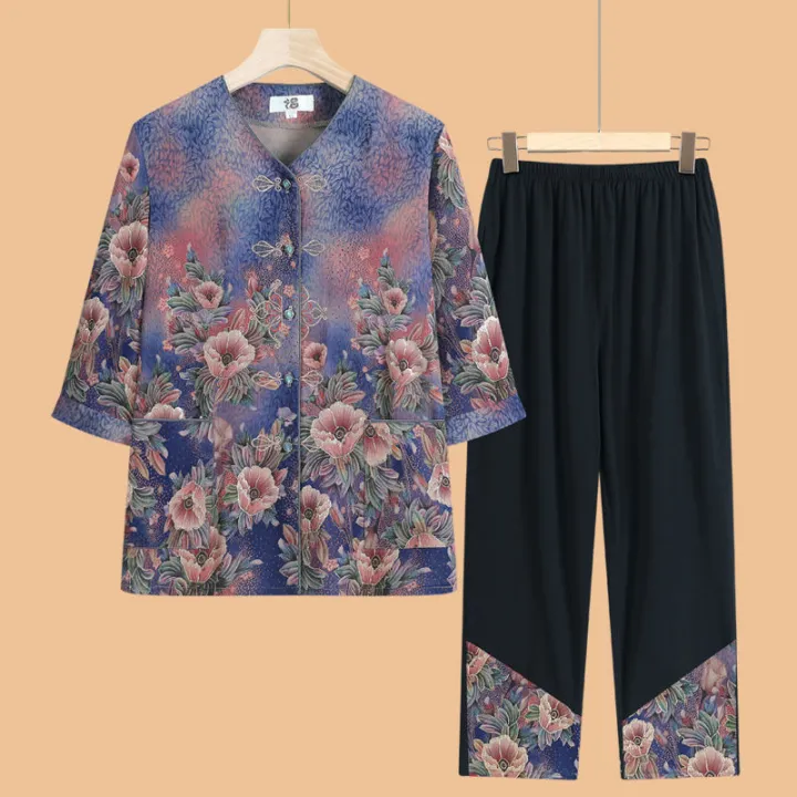 Old%20Women's%20Summer%20Grandma's%20Clothes%20Shirt%2060%20Years%20Old%2070%20Old%20Clothes%20Old%20Lady%20Shirt%20Middle-Aged%20Mom%20Suit%20-%20Image%208