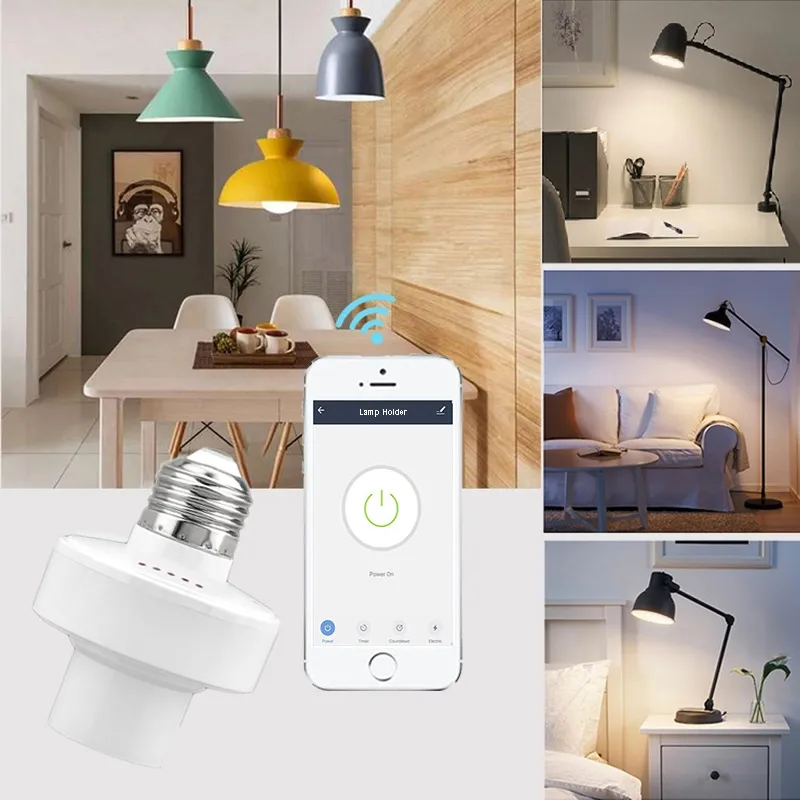 Smart E26/E27 Light Bulb Socket Adapter – Voice-Control Lamp Holder