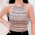 ❧✑ Kathryn Elephant Print Halter Top Top /Croptop Xs To Small Genelle23. 