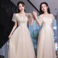 Bridesmaid Dress Champagne 2024 New Summer Senior Sisters Group Niche Long Slimming Evening Dress Dress Women. 