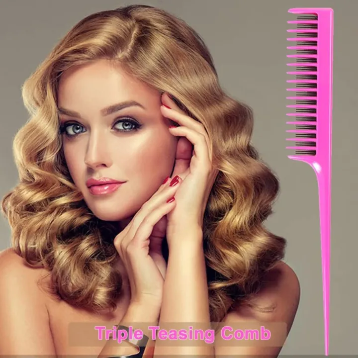 10Pcs%20Braid%20Tool%20Plastic%20Hair%20Styling%20Comb%20Set%20New%20Rat%20Tail%20Combs%20Teasing%20Hair%20Brush%20Edge%20Brush%20Hair%20Tail%20Tools%20Triple%20Teasing%20Comb%20-%20Image%203