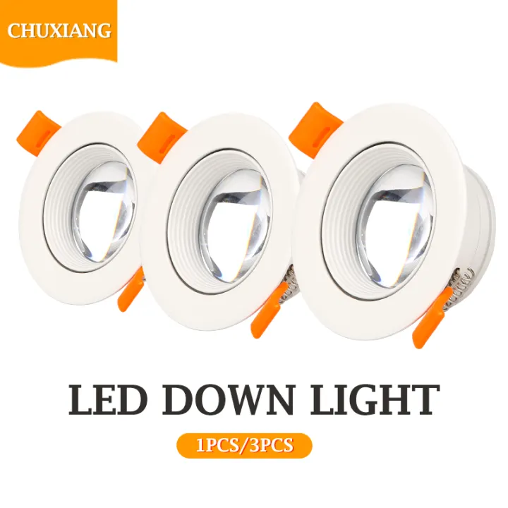 LED Downlight Embedded Spot Light 5W 7W 3-color Led Downlight Ceiling Light for Living Room Bathroom Indoor Lighting Fixture