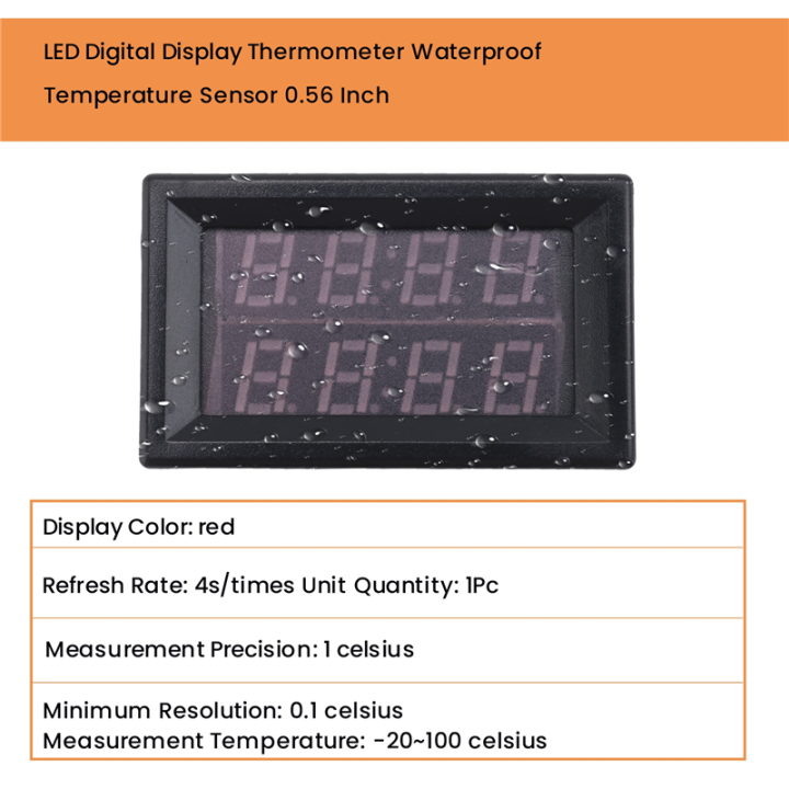 Dual%20Red%20LED%20Digital%20Display%20Thermometer%20Waterproof%20Temperature%20Sensor%200.56%20Inch%20-%20Image%203