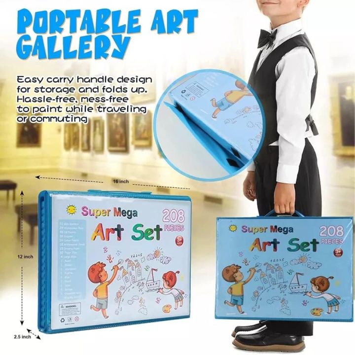 Super%20Mega%20208%20Pcs%20Art%20Set%20Kids%20Childrens%20Colouring%20Drawing%20Painting%20Arts%20&%20Crafts%20Case%20-%20Image%205