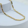 Vintage 18K Yellow Gold Bamboo Link Chain Necklace For Men & Women. 