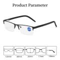 Blue Ray Half-frame Business Eyewear Presbyopic Eyeglasses Unisex Reading Glasses Men Women Metal Rack Spring Legs Anti. 