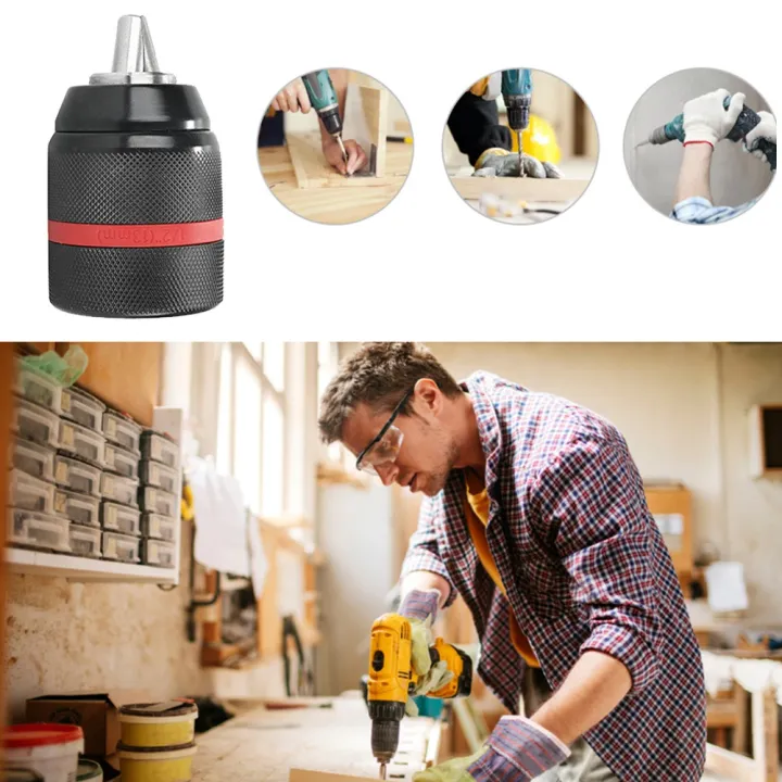 Metal%20Drill%20Chuck%20Heavy%20Duty%202-13mm%20Keyless%20Drill%20Chuck%20Metal%20Drill%20Chuck%20Converter%20Self-Tighten%20Drill%20Chuck%20Multiple%20Purposes%20-%20Image%202