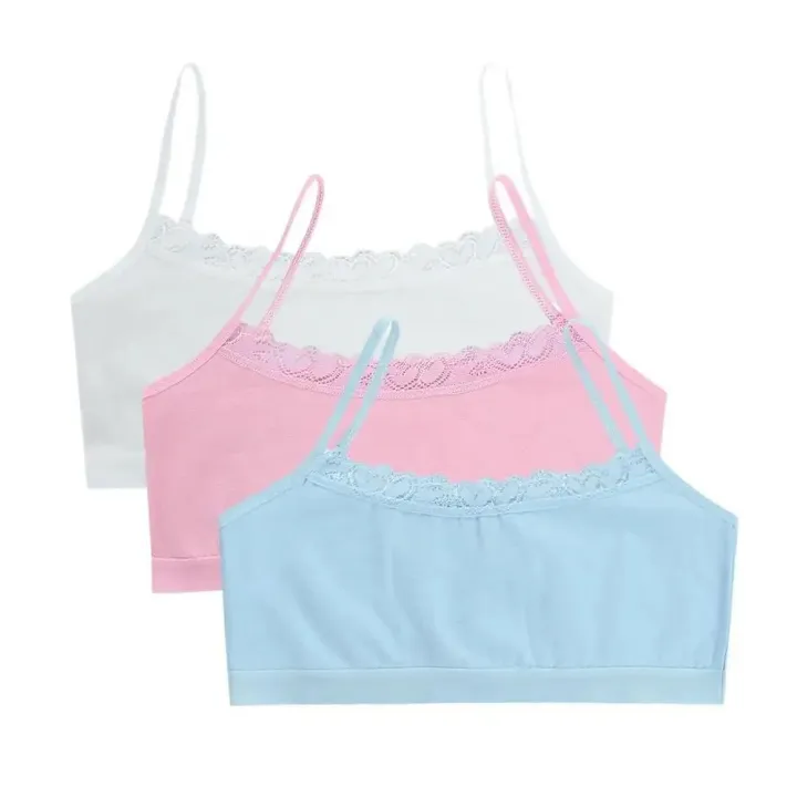 3PC/lot%20Young%20Children's%20Breast%20Care%20Training%20Bras%20Cotton%20Teenage%20Underwear%20Tops%20Summer%20Teen%20Kids%20Lace%20Vests%20-%20Image%204