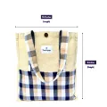 THE MYSU Heavy Duty Canvas Tote Bag - Check - 14.5 inches (L) * 3 inches (W) * 16 inches (H). 