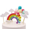 Rainbow Cake Topper Flag Baby Shower Birthday Wedding Party Baking Decoration. 