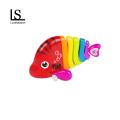 Plastic Fish Toy Colorful Wind-up Fish Toy for Babies Educational Tummy Time Fun Perfect Birthday Gift. 