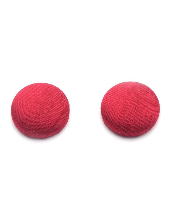 Women's Button Earings - Maroon