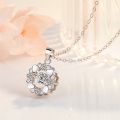 【ZOSR】45CM Short Necklace Pendent Round Heart Silver Embellished With Crystals From Swarovski Wedding Party Jewelry -WH154. 