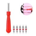 Car Tire Valve Stem Core Part Tyre Valve Core Remover Tool Key +Valve Cores For Bike Motorbike Truck Motorcycle Replacement. 