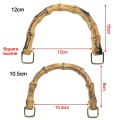 DIY Handmade Detachable Bamboo Purse Handles With Buckle 15.5CM Bamboo Bag Handles Handbag Band Handle Handbags. 