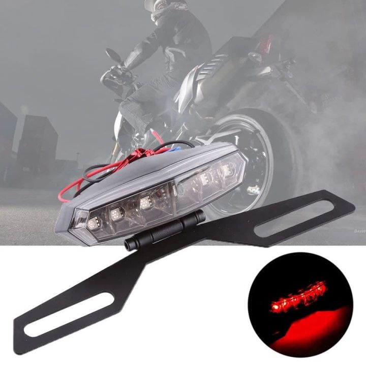 1Pc 12V Motorcycle weatherproof LED Tail Brake Light Plastic Lens metal Holder Bracket for most motorcycles