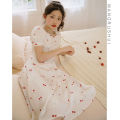 2024 New Summer Clothes Girl's First Love A- line Dress Sweet Student Temperament Slimming French Cherry Dress. 