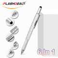 iFlashDeal 1 PC 6 in1 Multifunctional Screwdriver Ballpoint Pen Touch Screen Touch Screen Stylus Design Tool School Office Stationery Pens. 