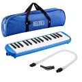 Gravier 32 Keys Melodica Made in indonesia with Soft Case 1 year warranty - Blue, pink, Green (13 Black Keys) Double Tubes Mouthpiece Air Piano Keyboard Musical Instrument with Carrying Bag - Blue indonesian melodica. 