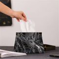EHONGHONG PU Leather Marble Tissue Box Chic Container Bag Napkin Holder Cover Car Towel Tissue Cases Home Desktop Decoration 1pc. 