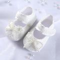 Newborn Baby Girl Pearl Floral Shoes Toddler Girl Booties Infant Baby Bowknot Crib Shoes Soft Sole Party Prewalker First Walkers. 
