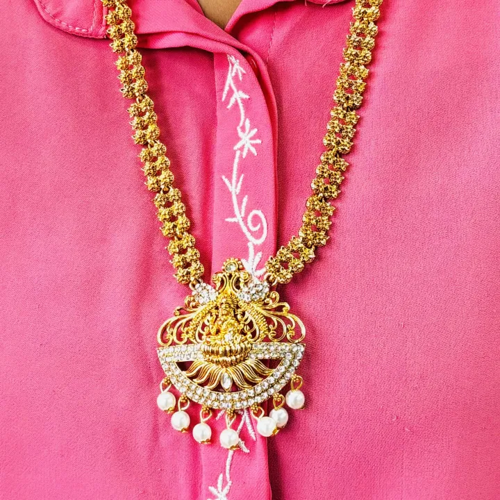 Gold%20color%20temple%20design%20long%20necklace%20set%20with%20silver%20color%20stone%20and%20off-white%20pearl%20for%20women%20and%20girl%20-%20Image%206