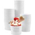 50pcs 180ml Disposable Plastic Cup & Bowl With Lid For Storage Sauce, Jelly, Yogurt, Mousse, Soup And Ice Cream. 