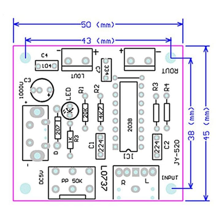 Scheda Amplificatore Audio 5W+5W HiFi A Due Canali – PM2038 CM2038, Alimentazione USB 5V, Dimensioni 50x45mm - 4