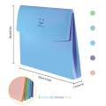 5Pcs Expanding File Folder Smile Pattern Letter A4 Paper Pockets Accordion Document Organizer With Closure. 
