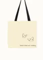Tote Bag with Black Handle - Eco-Friendly Women’s Bag with Zipper. 