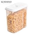 Kitchen Organization Transparent Sealed Grain Storage Container with Filter Double-open Lid for Home 1.2l/1.8l Food Storage Box. 