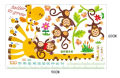 Buy More One Giraffe with Monkeys Height Measuring growing kids measurement chart cartoon animals tree bridge baby children bedroom room wall decoration wall stickers removable kids nursery decal sticker. 