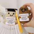 Graduation Season Positive Potato Cute Wool Knitting Doll With Card Home Decor Ornament Funny Potatos Room Decorations Gift 1Pcs. 